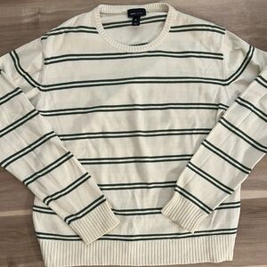 H&M cream sweater with green stripes